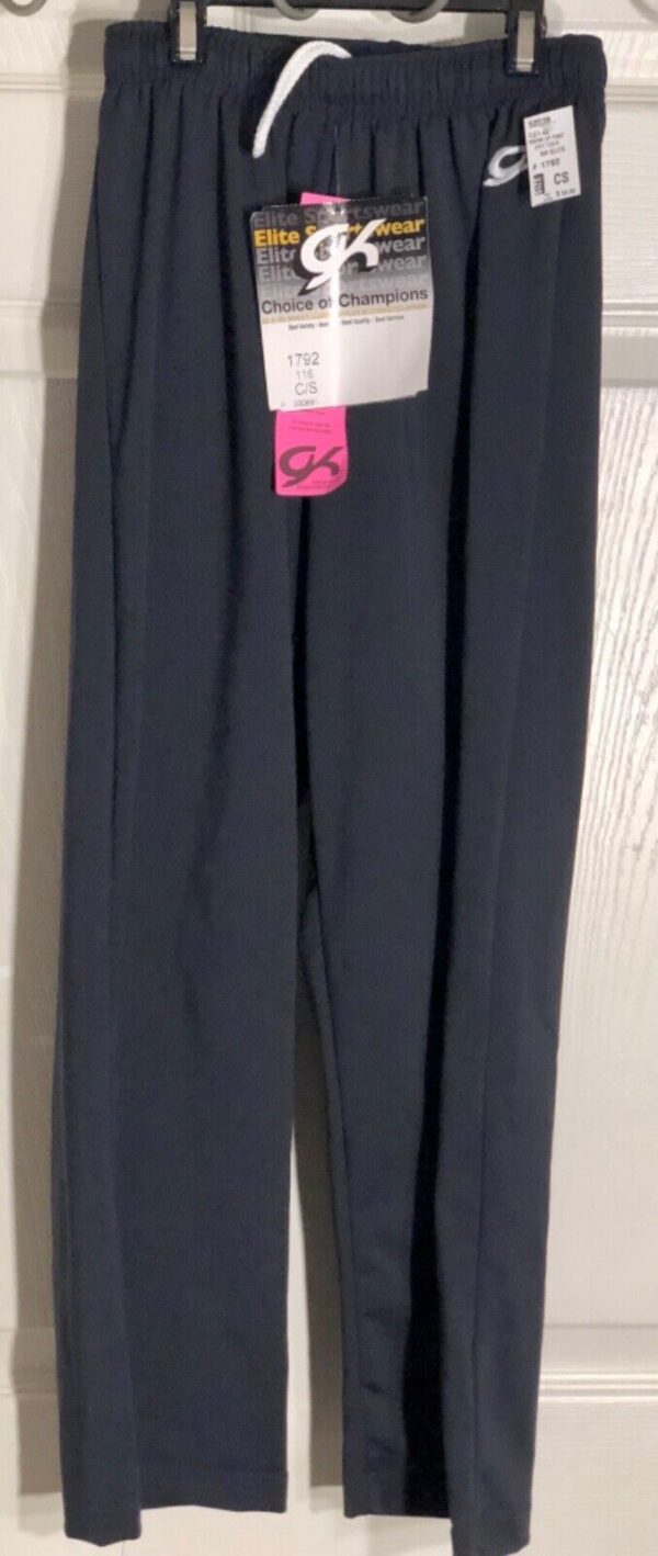 GK ELITE WARM UP PANTS CHILD SMALL BLACK RELAX FIT GYM DANCE CHEER SKATE CS NWT! - Image 2