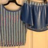 GK FIGURE SKATE ADULT SMALL 2PC CAP SLV CROP TOP SKIRT SET COTTON VELVET AS NWT! - Image 6