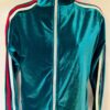 GK WARM UP JACKET LADIES SMALL GREEN VELVET ZIP FRONT GYM DANCE CHEER SKATE AS - Image 2