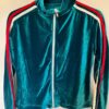 GK WARM UP JACKET LADIES SMALL GREEN VELVET ZIP FRONT GYM DANCE CHEER SKATE AS - Image 6
