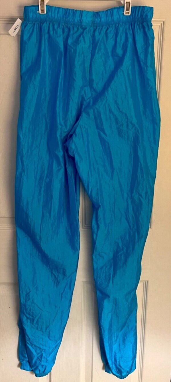 GK WARM UP ADULT X-LARGE BLUE CRINKLE NYLON GYMNASTICS CHEER ATHLETIC PANTS XL - Image 3