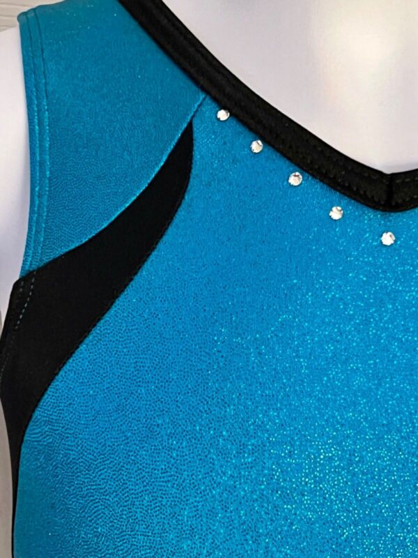 UNDER ARMOUR GK CHILD MEDIUM SEAGLASS FOIL SWAR JA TANK GYMNAST DANCE LEOTARD CM - Image 2