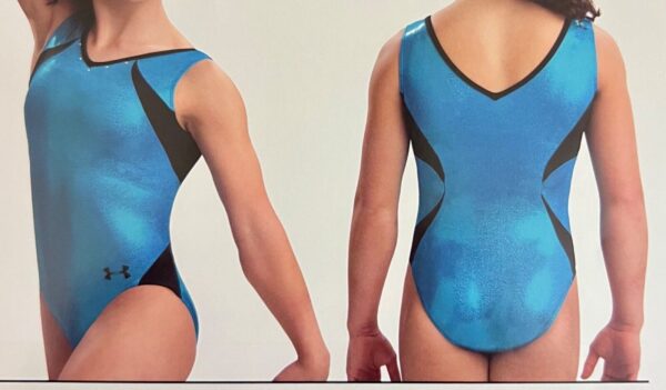 UNDER ARMOUR GK CHILD MEDIUM SEAGLASS FOIL SWAR JA TANK GYMNAST DANCE LEOTARD CM - Image 7