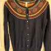 LUCKY BRAND WOMENS MEDIUM WOOL/COTTON NAVY & MULTI COLOR BEADED CARDIGAN SWEATER - Image 5