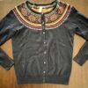 LUCKY BRAND WOMENS MEDIUM WOOL/COTTON NAVY & MULTI COLOR BEADED CARDIGAN SWEATER - Image 9