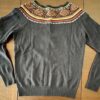 LUCKY BRAND WOMENS MEDIUM WOOL/COTTON NAVY & MULTI COLOR BEADED CARDIGAN SWEATER - Image 10