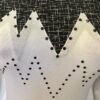 GK LgSLV ADULT SMALL WHITE BLACK MATRIX FOIL CRYSTALS GYMNAST DANCE LEOTARD SZ S - Image 2