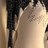 GK LgSLV ADULT SMALL WHITE BLACK MATRIX FOIL CRYSTALS GYMNAST DANCE LEOTARD SZ S - Image 4