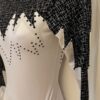 GK LgSLV ADULT SMALL WHITE BLACK MATRIX FOIL CRYSTALS GYMNAST DANCE LEOTARD SZ S - Image 6