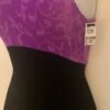 GK DANCE BIKETARD ADULT SMALL AZALEA WISTERIA PRINT BLACK VELVET GYM TANK Sz AS - Image 4