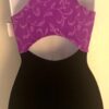 GK DANCE BIKETARD ADULT SMALL AZALEA WISTERIA PRINT BLACK VELVET GYM TANK Sz AS - Image 6