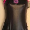 ADIDAS TANK ADULT SMALL GYMNASTICS DANCE GK LEOTARD BLACK PINK FOIL STAR AS NWT!