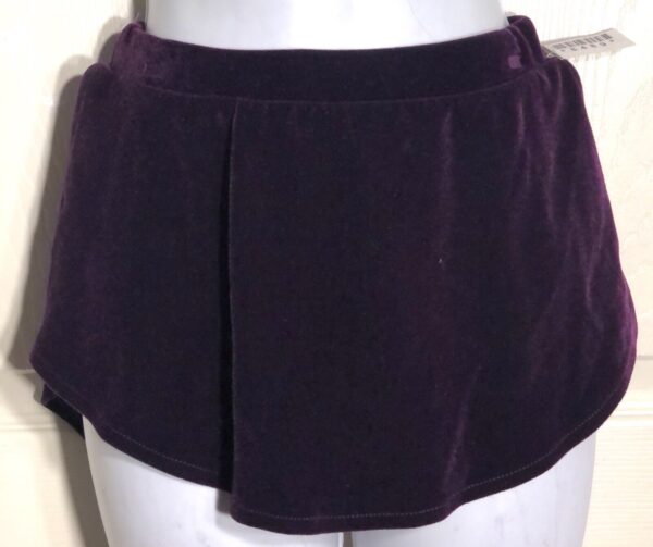 GK ELITE ICE SKATE SKIRT ADULT SMALL PURPLE VELVET PULL ON SKIRT Sz AS NWT! - Image 3