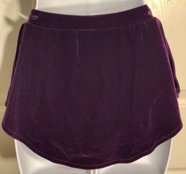 GK ELITE ICE SKATE SKIRT ADULT SMALL PURPLE VELVET PULL ON SKIRT Sz AS NWT! - Image 6