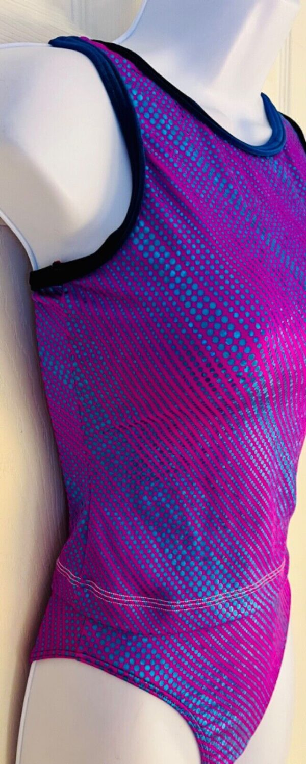 GK FESTIVAL HOLOGRAM ADULT SMALL 2-PC VELVET TRIM GYMNASTICS DANCE TANKINI Sz AS - Image 3