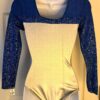 GK BLUE SILVER ADULT SMALL LgSLV SPARKLE HOLOGRAM GYMNASTICS DANCE LEOTARD Sz AS - Image 5
