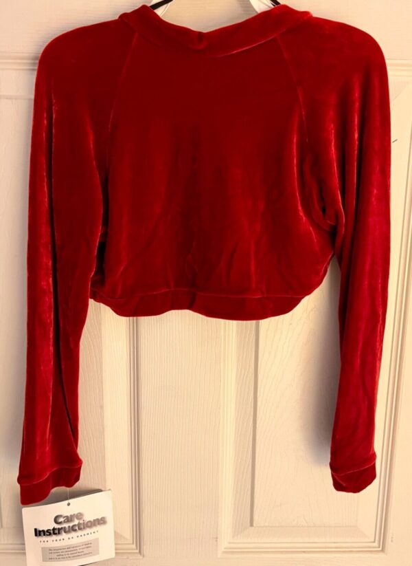 GK ICE SKATE DANCE LADIES SMALL RICH RED VELVET LGSLV SHRUG JACKET SZ S NWT! - Image 3