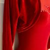 GK ICE SKATE DANCE LADIES SMALL RICH RED VELVET LGSLV SHRUG JACKET SZ S NWT! - Image 4