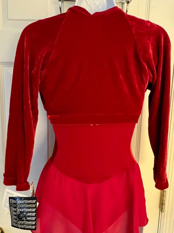 GK ICE SKATE DANCE LADIES SMALL RICH RED VELVET LGSLV SHRUG JACKET SZ S NWT! - Image 6