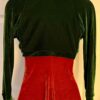 GK ICE SKATE DANCE LADIES SMALL LONG SLEEVE EVERGREEN VELVET SHRUG JACKET SZ S - Image 4