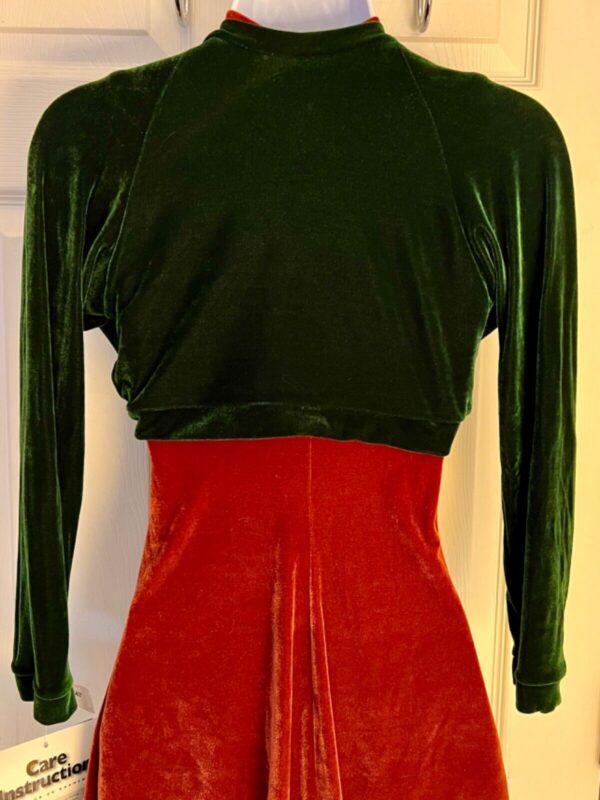 GK ICE SKATE DANCE LADIES SMALL LONG SLEEVE EVERGREEN VELVET SHRUG JACKET SZ S - Image 4