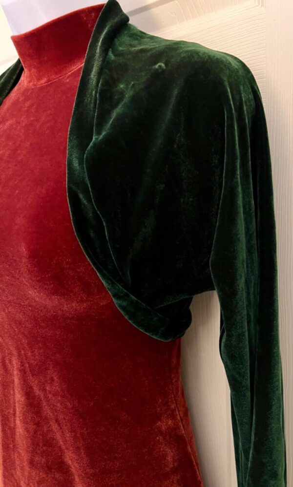 GK ICE SKATE DANCE LADIES X-LARGE EVERGREEN VELVET LGSLV SHRUG JACKET SZ XL NWT! - Image 3