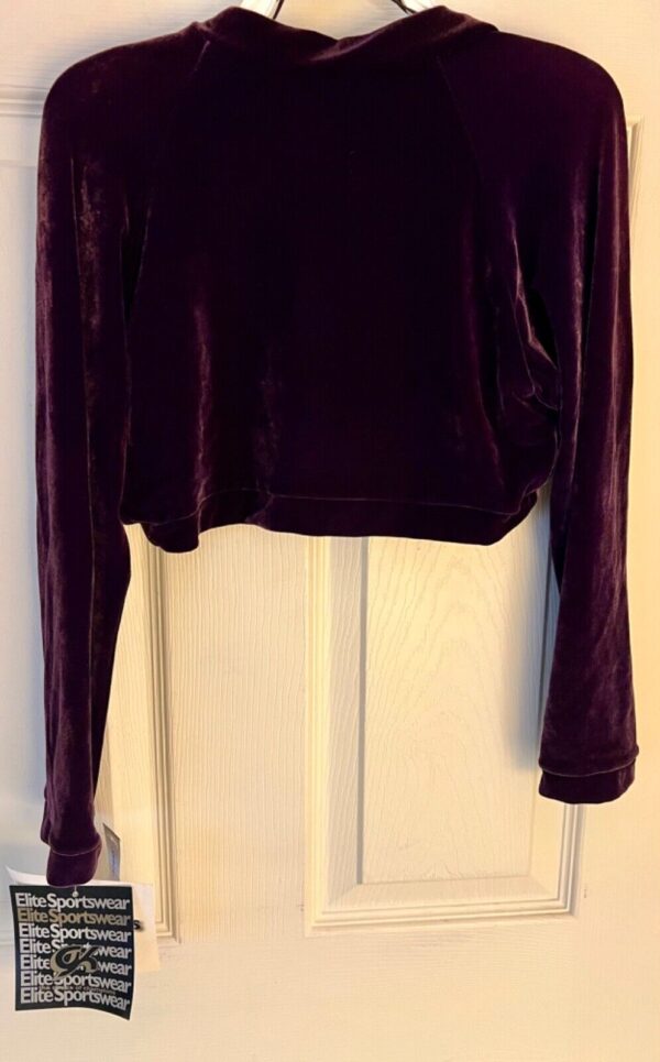 GK ICE SKATE DANCE LADIES LARGE EGGPLANT VELVET LONGSLEEVE SHRUG JACKET SZ L - Image 7