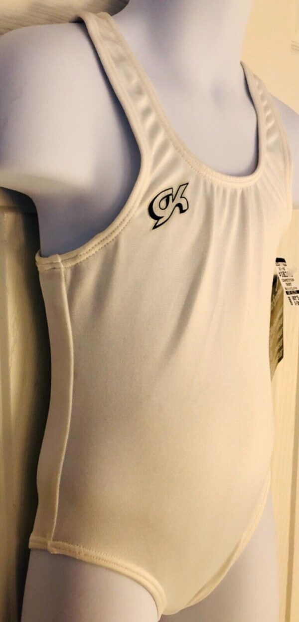 GK COMPETITION SHIRT SINGLET CHILD X-SMALL WHITE N/S TRADITIONAL LEG CUT Sz CXS - Image 3