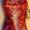 CARLY PATTERSON GK ADULT SMALL RED VELVET FOIL GYMNASTS DANCE TANK LEOTARD Sz AS