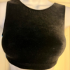 GK SHANNON MILLER ADULT SMALL BLACK VELVET SLVLS DANCE CHEER TANK CROP TOP Sz AS
