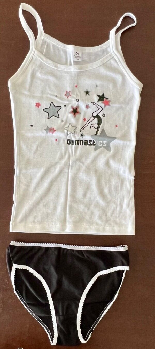 GK BOXERS REBELION WOMENS SMALL GYMNASTICS GLITTER GRAPHIC PANTY/CAMI SET Sz S - Image 6