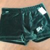 GK GREEN VELVET CHILD MEDIUM MICRO MINI WORKOUT DANCE GYMNASTICS CHEER SHORTS CM - Image 2