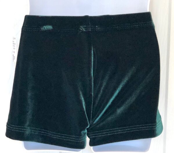 GK GREEN VELVET CHILD MEDIUM MICRO MINI WORKOUT DANCE GYMNASTICS CHEER SHORTS CM - Image 3