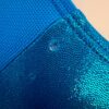 GK TURQUOISE FOIL TECHMESH CHILD MEDIUM WHITE PEARLS GYMNAST RACERBACK LEOTARD M - Image 4