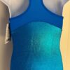 GK TURQUOISE FOIL TECHMESH CHILD MEDIUM WHITE PEARLS GYMNAST RACERBACK LEOTARD M - Image 7