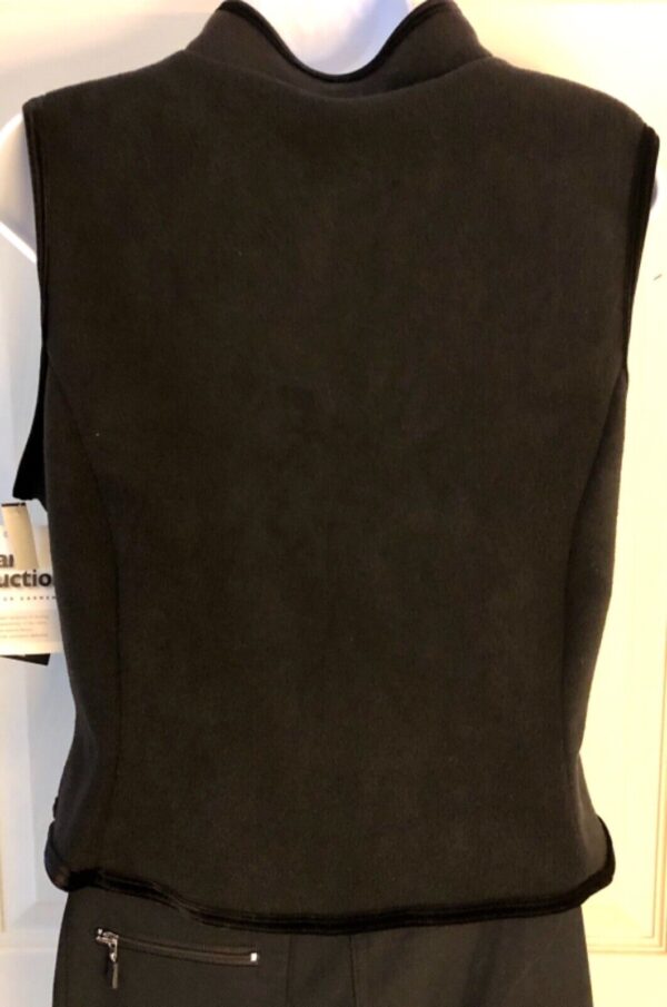 GK BLACK VEST ADULT X-LARGE POLYESTER FLEECE VELVET TRIM FRONT ZIP SKATE GYM AXL - Image 4