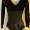 GK LgSLV ADULT SMALL BLACK GLITTER VELVET SHIMMER GYMNASTICS DANCE LEOTARD AS - Image 4