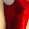 GK RED SHIMMER LADIES X-SMALL SPARKLY GYMNASTICS DANCE TANK LEOTARD Sz AXS NWT! - Image 3