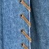 MWC DENIM JEAN SKIRT LADIES SIZE 10 BUTTON WRAP SUEDE STITCHING Sz 10 EUC! - Image 2
