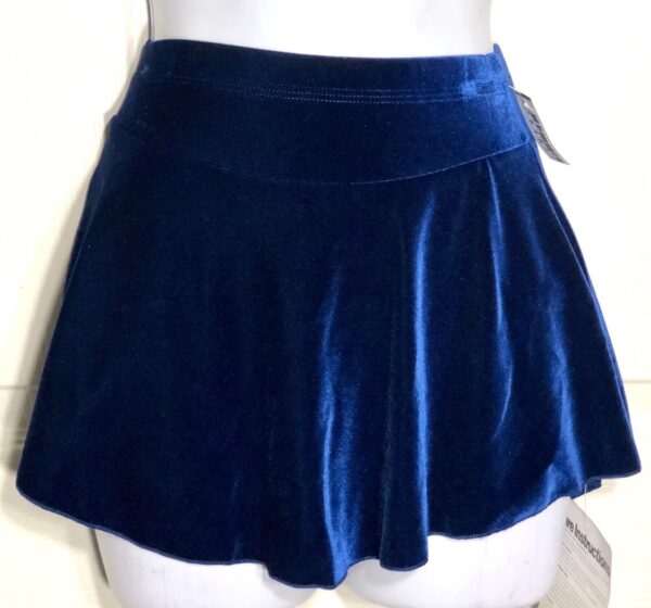 GK ELITE ICE SKATE SKIRT ADULT X-SMALL SAPPHIRE VELVET PULL ON SKIRT Sz AXS NWT! - Image 3