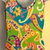 GK "PAIZLEE" CHILD X-SMALL BRIGHT MULTI-COLORED GYMNASTICS DANCE TANK LEOTARD XS - Image 8