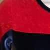 GK LONG SLEEVE ADULT X-SMALL NAVY VELVET RED FOIL DANCE LEOTARD AXS - Image 2