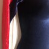 GK LONG SLEEVE ADULT X-SMALL NAVY VELVET RED FOIL DANCE LEOTARD AXS - Image 3