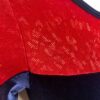 GK LONG SLEEVE ADULT X-SMALL NAVY VELVET RED FOIL DANCE LEOTARD AXS - Image 4