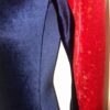 GK LONG SLEEVE ADULT X-SMALL NAVY VELVET RED FOIL DANCE LEOTARD AXS - Image 5
