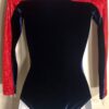 GK LONG SLEEVE ADULT X-SMALL NAVY VELVET RED FOIL DANCE LEOTARD AXS - Image 7