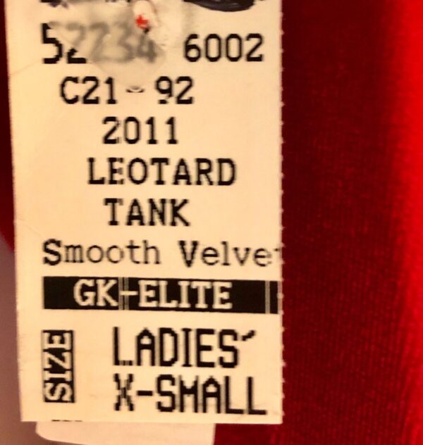 GK RED VELVET LADIES X-SMALL CLASSIC GYMNASTICS DANCE TANK LEOTARD Sz AXS NWT! - Image 4