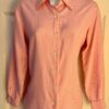 TALBOTS Women's Petite 4 PURE SILK PINK WHITE Check LS BUTTON Blouse SZ 4P