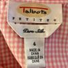 TALBOTS Women's Petite 4 PURE SILK PINK WHITE Check LS BUTTON Blouse SZ 4P - Image 6