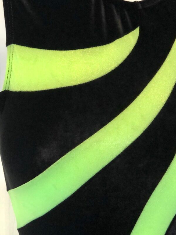 GK BLACK VELVET ADULT SMALL GREEN APPLE MYSTIQUE GYMNASTICS TANK LEOTARD AS NWT! - Image 2